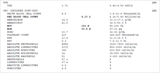 View Complete Blood Count (CBC) Result Sample
